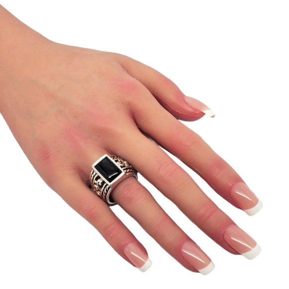 Silpada Sterling Silver Black Onyx Ring Size 7.5 #17463 - Picture 5 of 8